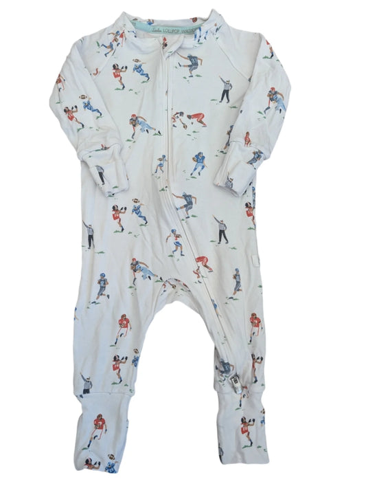 Loulou Lollipop football Convertible Romper Sleeper 3-6m
