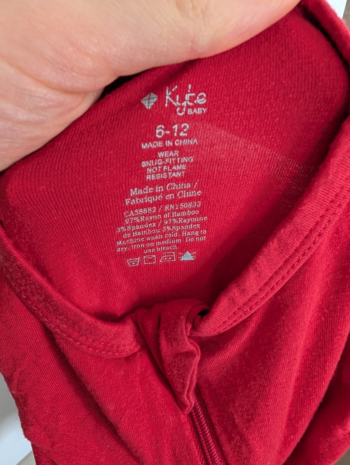 Kyte Bamboo Red Footie and Knotted Hat | 6-12m