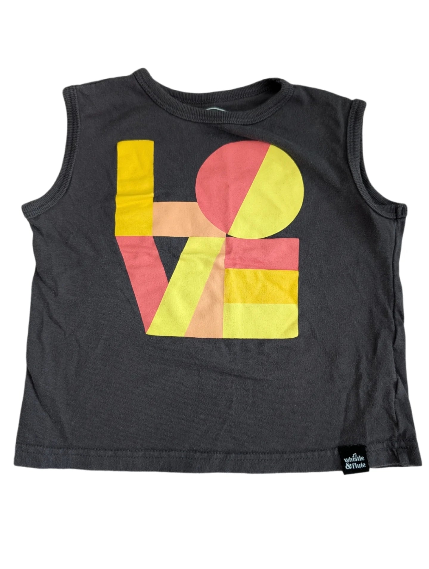 Whistle & Flute LOVE Tank in Charcoal Grey | 1-2yrs
