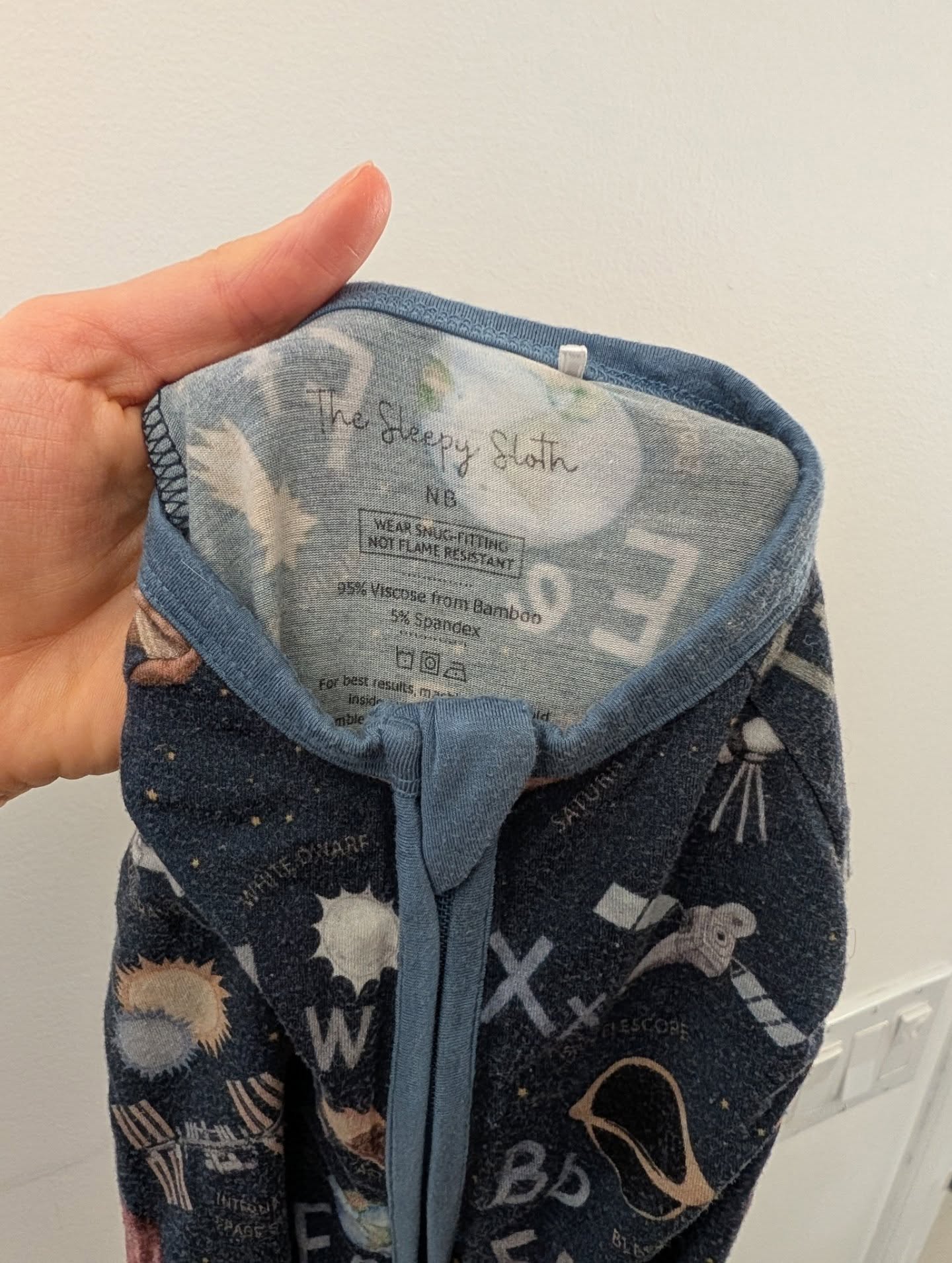 The Sleepy Sloth Alphabet Space Bamboo Convertible Footie - Newborn