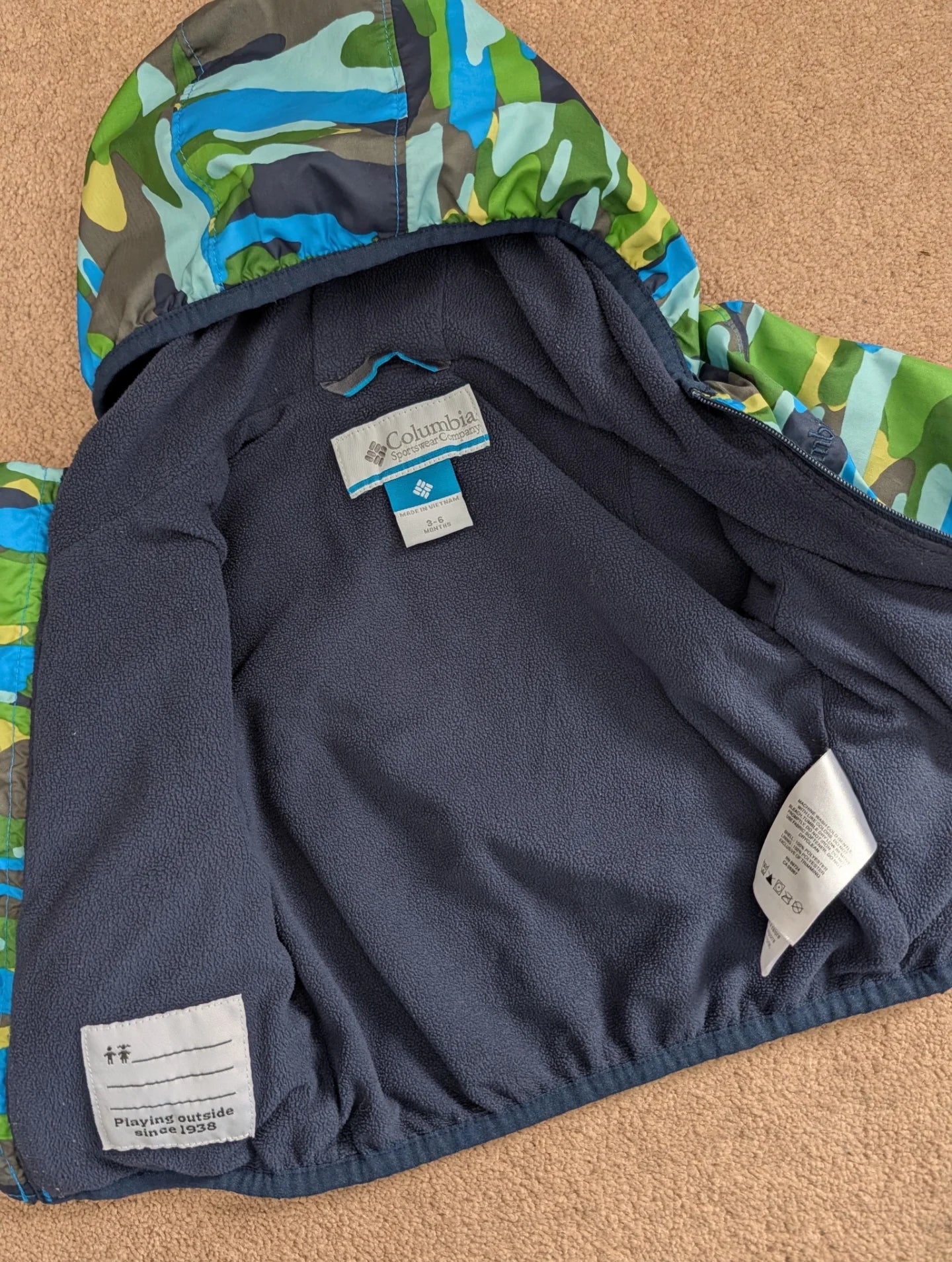 Columbia Camo Fleece Lined Jacket 3-6m