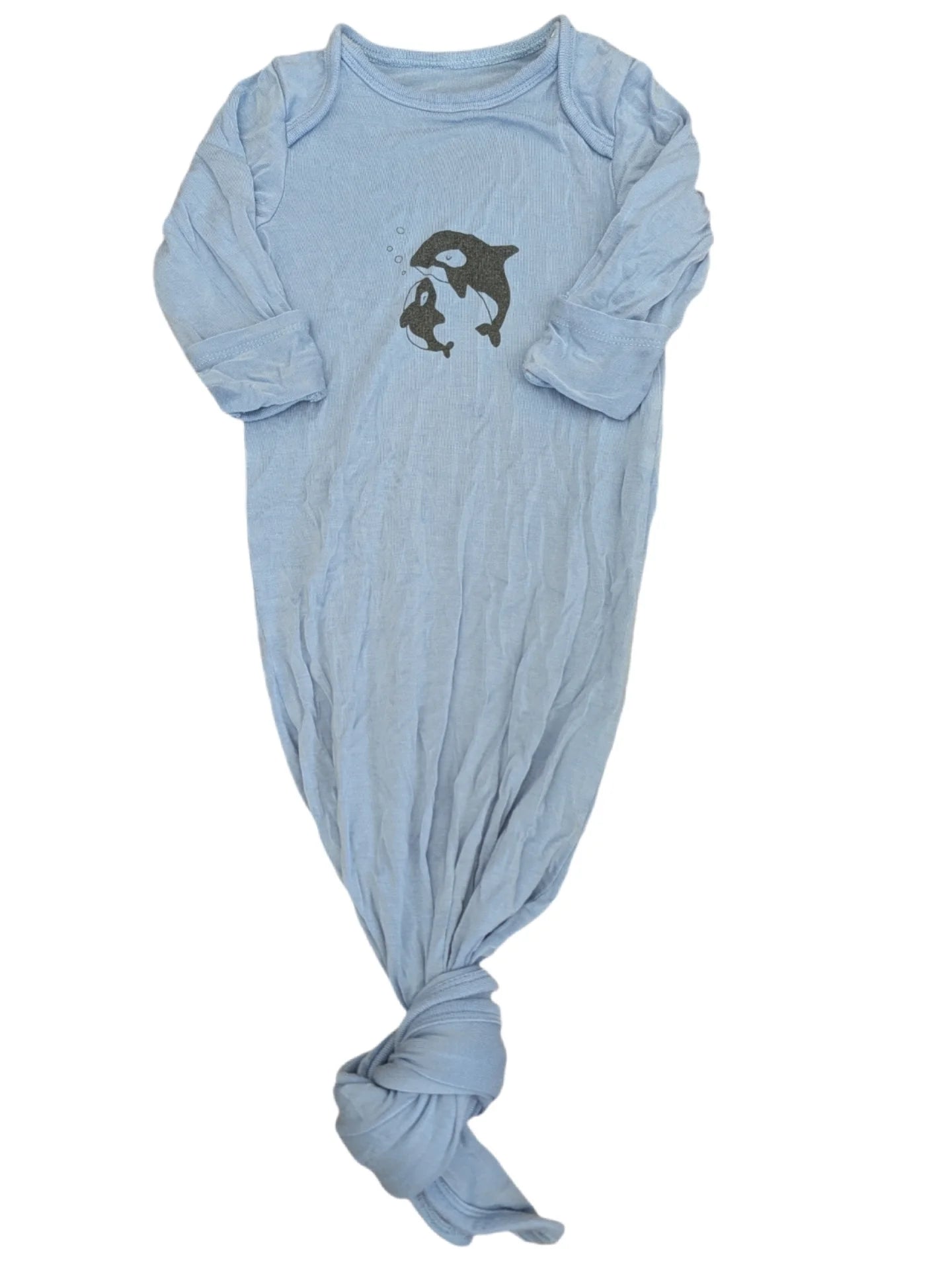 Silkberry Baby Orca Whale Knotted Gown - Newborn