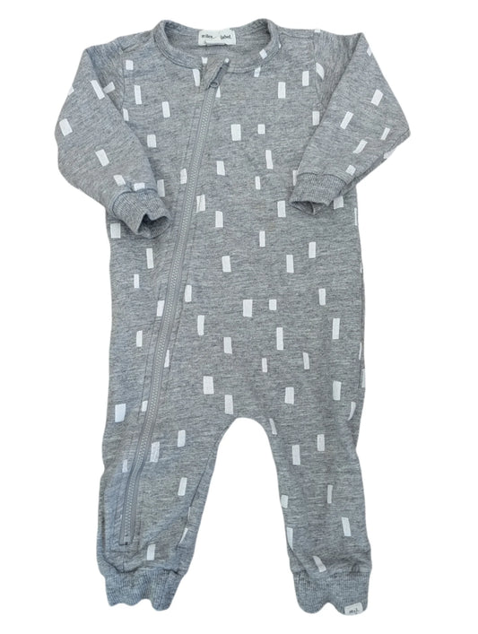 Miles the Label Grey Playsuit with White Print 9m