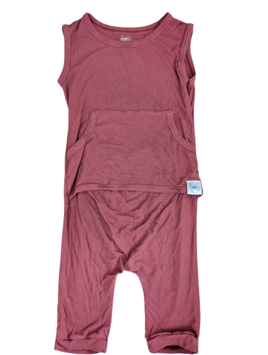 Ready Set Bamboo Mauve Ribbed Romper 2-3T