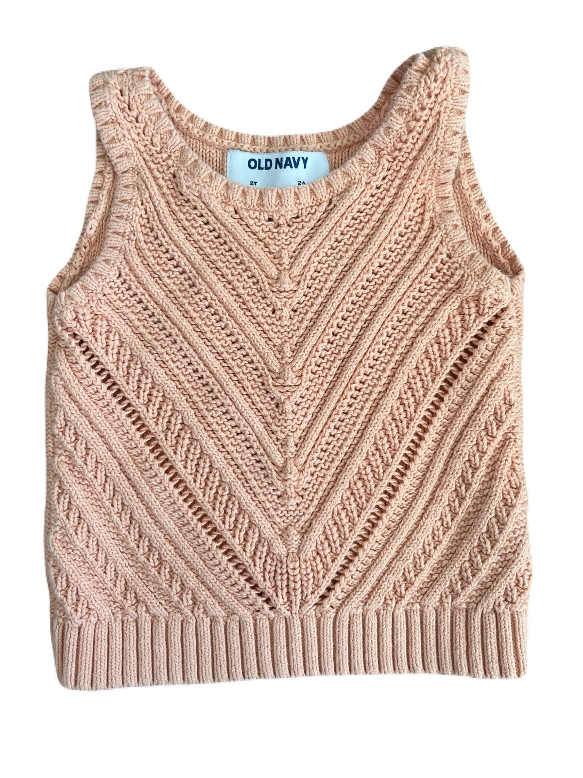 Old Navy Pale Orange Knit Tank Top | 2T