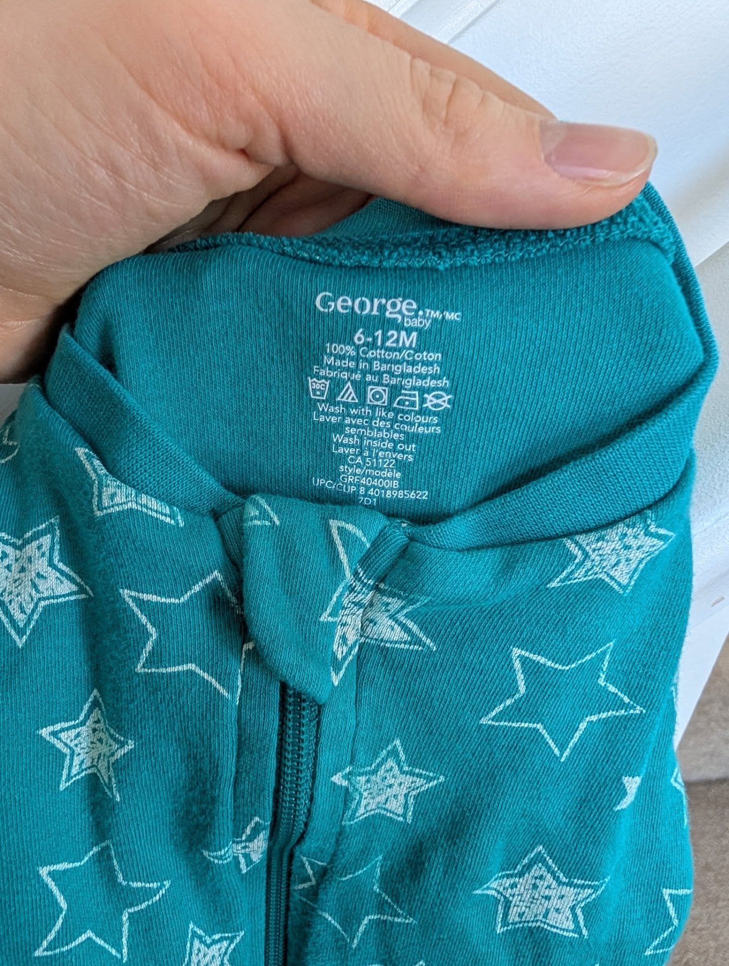 George Turquoise Star Footed Sleeper 6-12m
