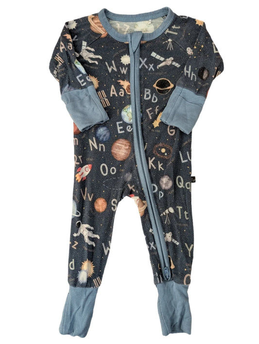 The Sleepy Sloth Alphabet Space Bamboo Convertible Footie - Newborn