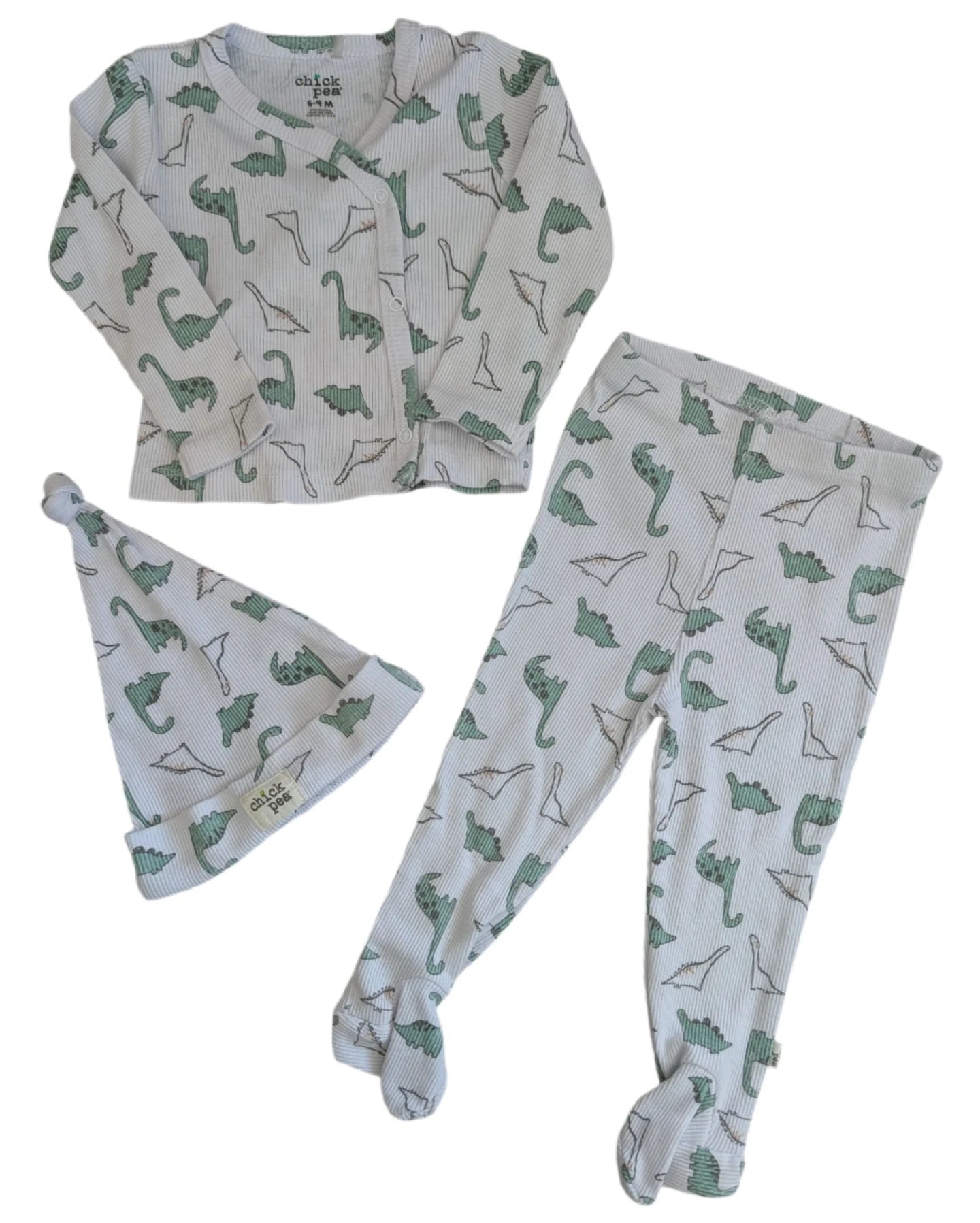 Chickpea 3 piece Ribbed Dino Set 6-9m