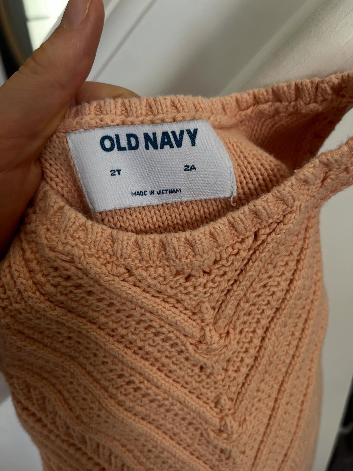 Old Navy Pale Orange Knit Tank Top | 2T