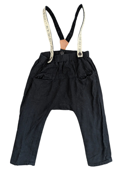ZARA Suspender "Here Comes the Fun" Pants 12-18m