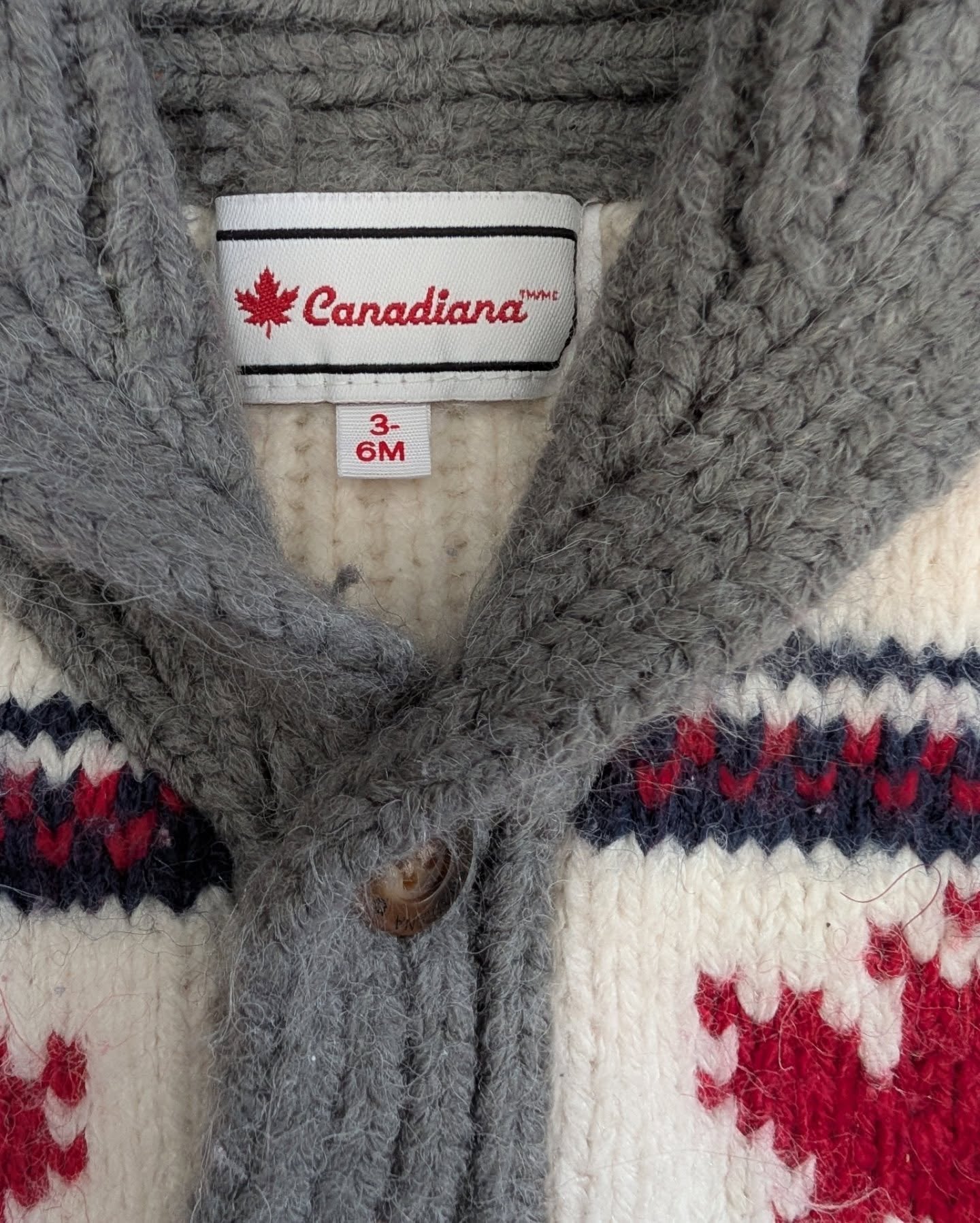 Canadiana "Canada" Knit Cardigan 6-12m