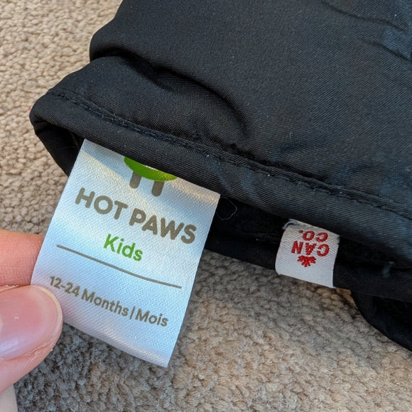 Hot Paws Kids Black Mittens | 12-24m