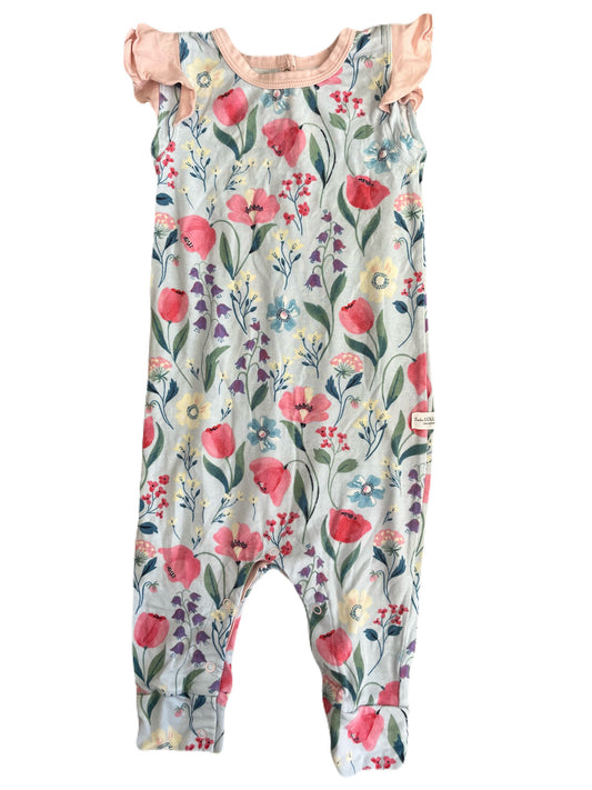 Loulou Lollipop Floral Romper 3-6m