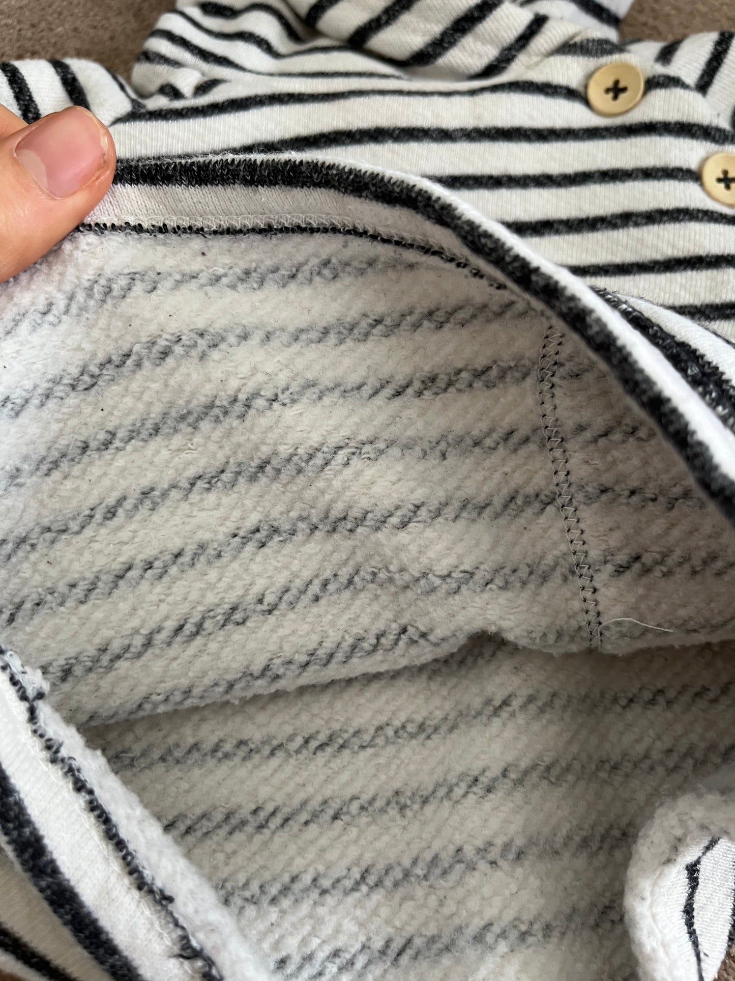 ZARA Smilie Striped Hoodie 3-6m