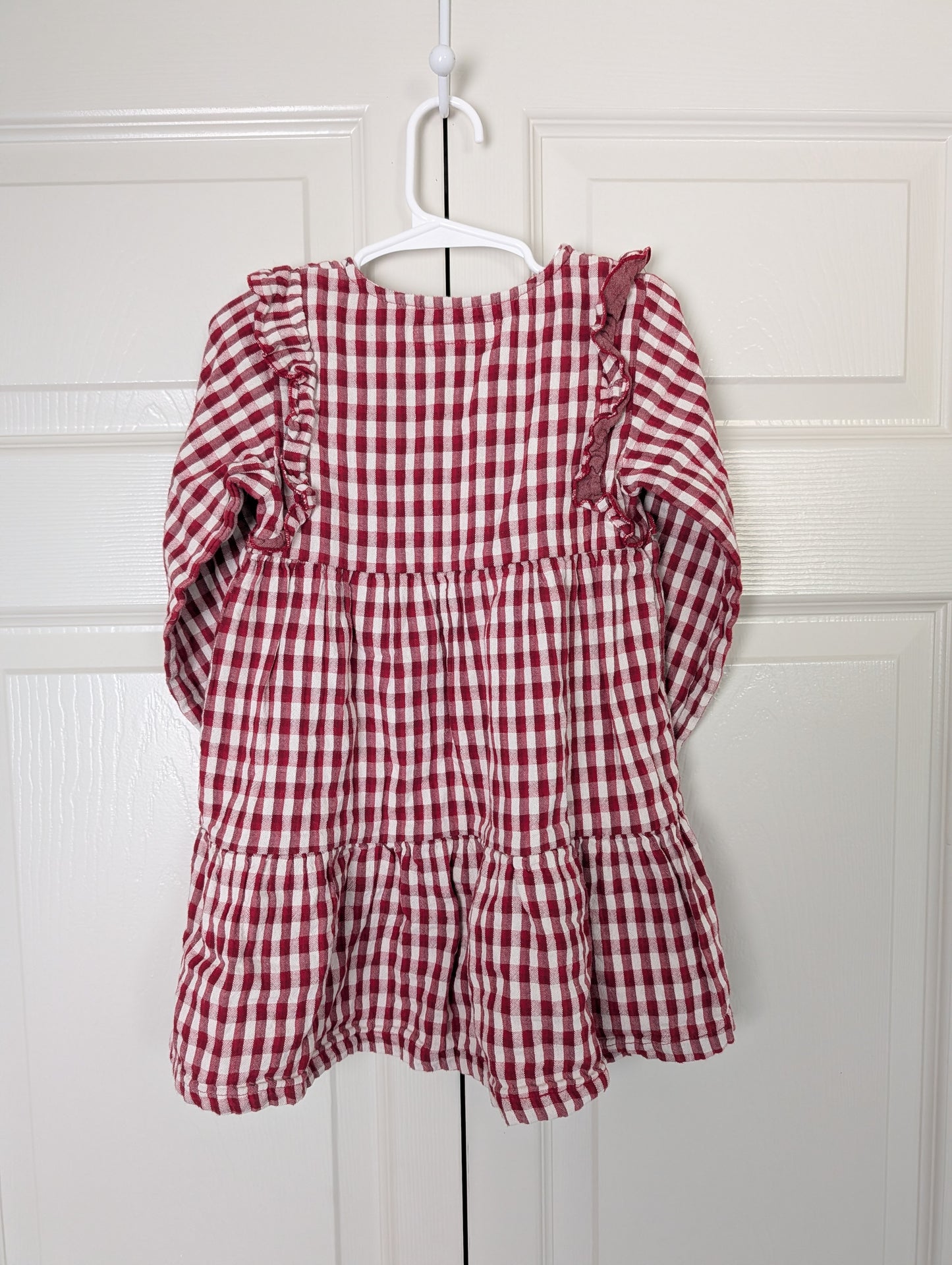 ZARA Gingham Red Dress 2/3
