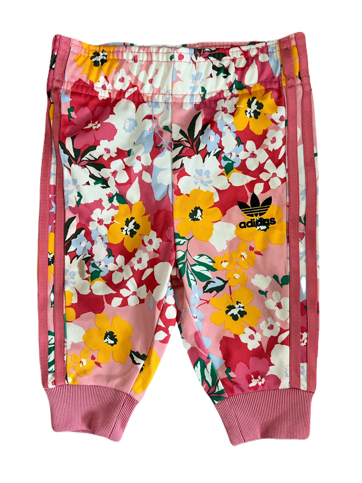 Adidas Pink Floral Joggers 3-6m