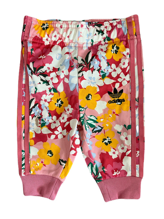 Adidas Pink Floral Joggers 3-6m