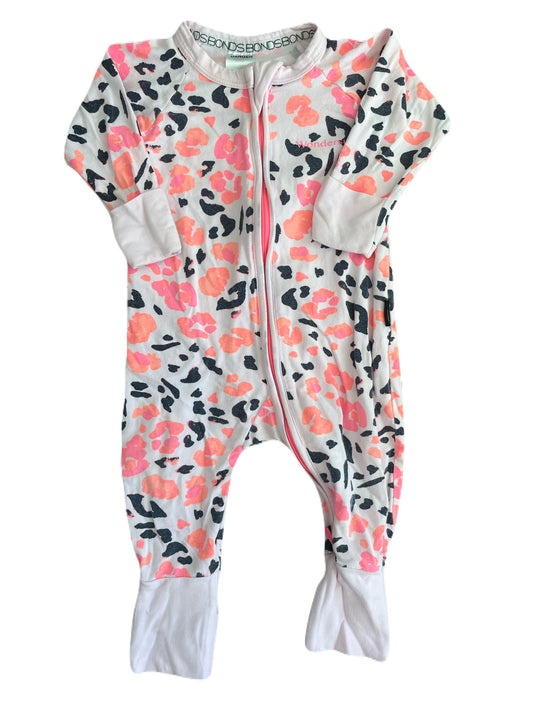 Bonds Pink Leopard Sleeper 0-3m