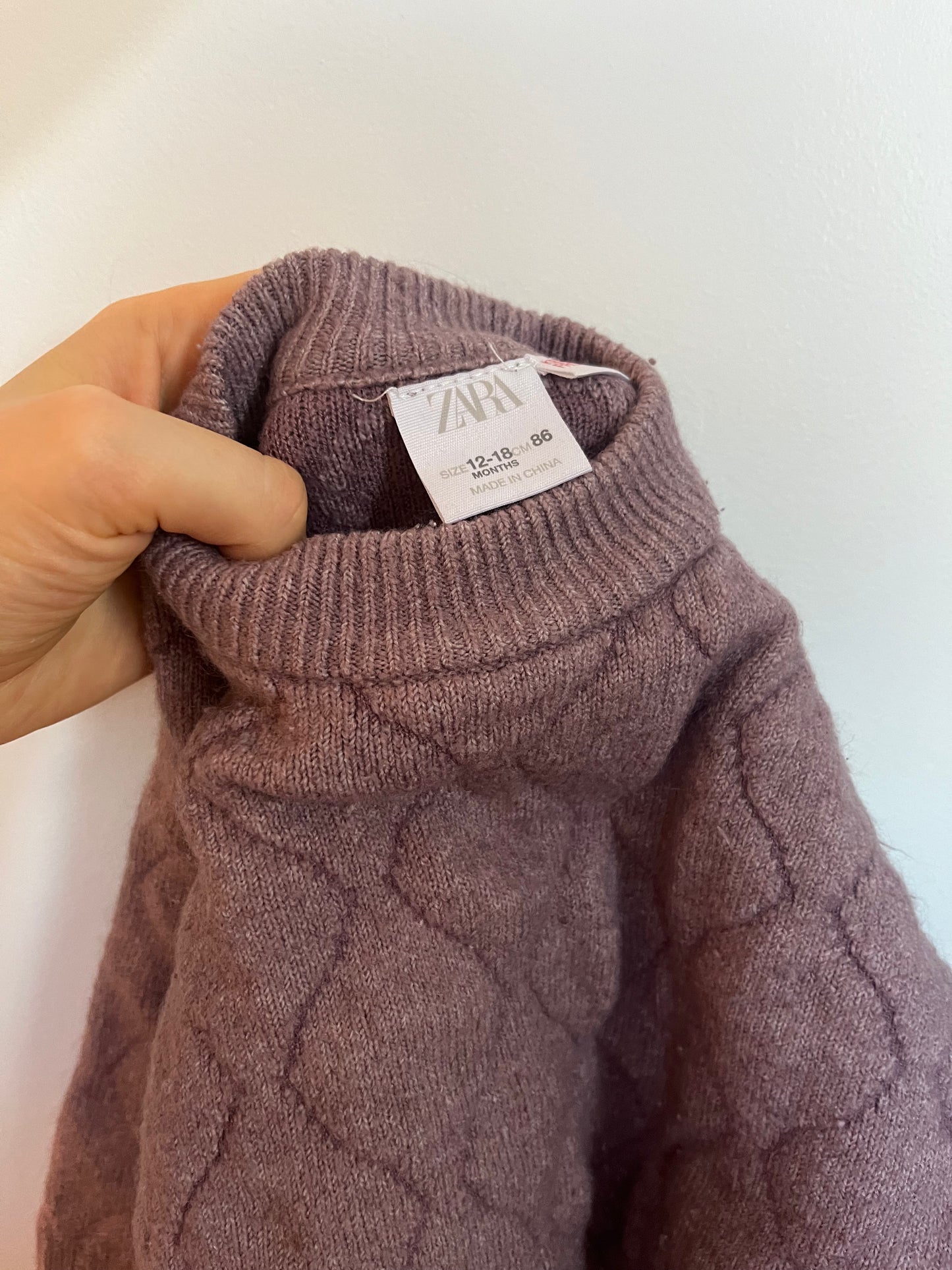 Zara Pink/Purple Knit Crewneck 12-18m
