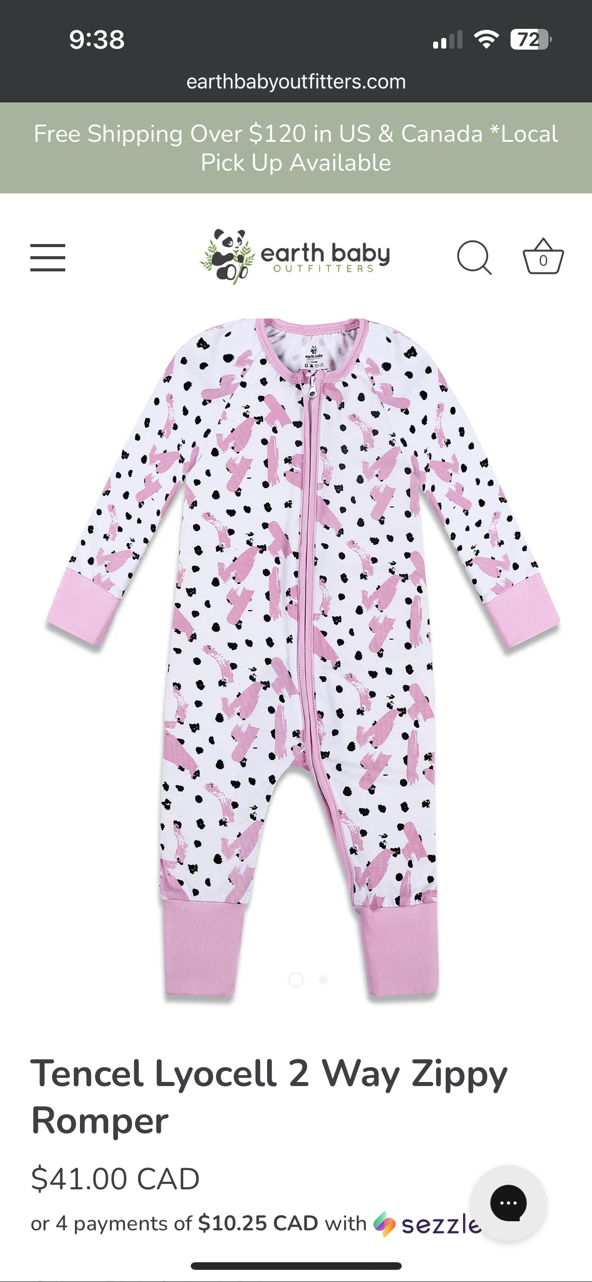 Earth Baby Convertible Romper 12-18m