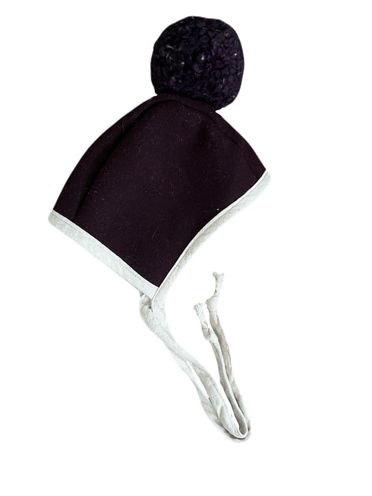 Florence & Bear Purple Wool PomPom Hat 6-18m