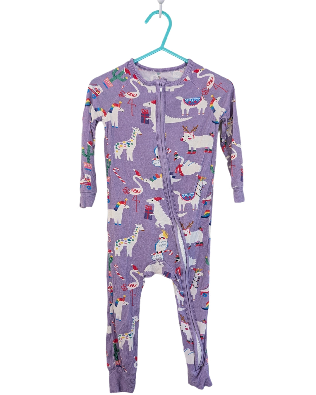 Bamboo Chrsitmas Animals Romper 18-24m