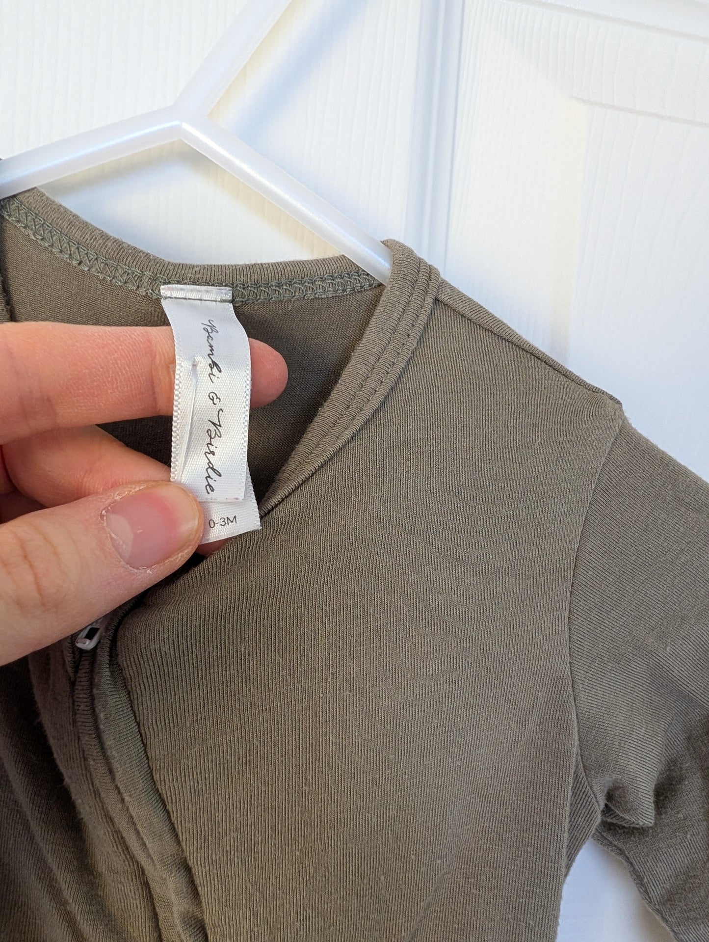 Bambi & Birdie Green Bamboo Convertible Romper 0-3m