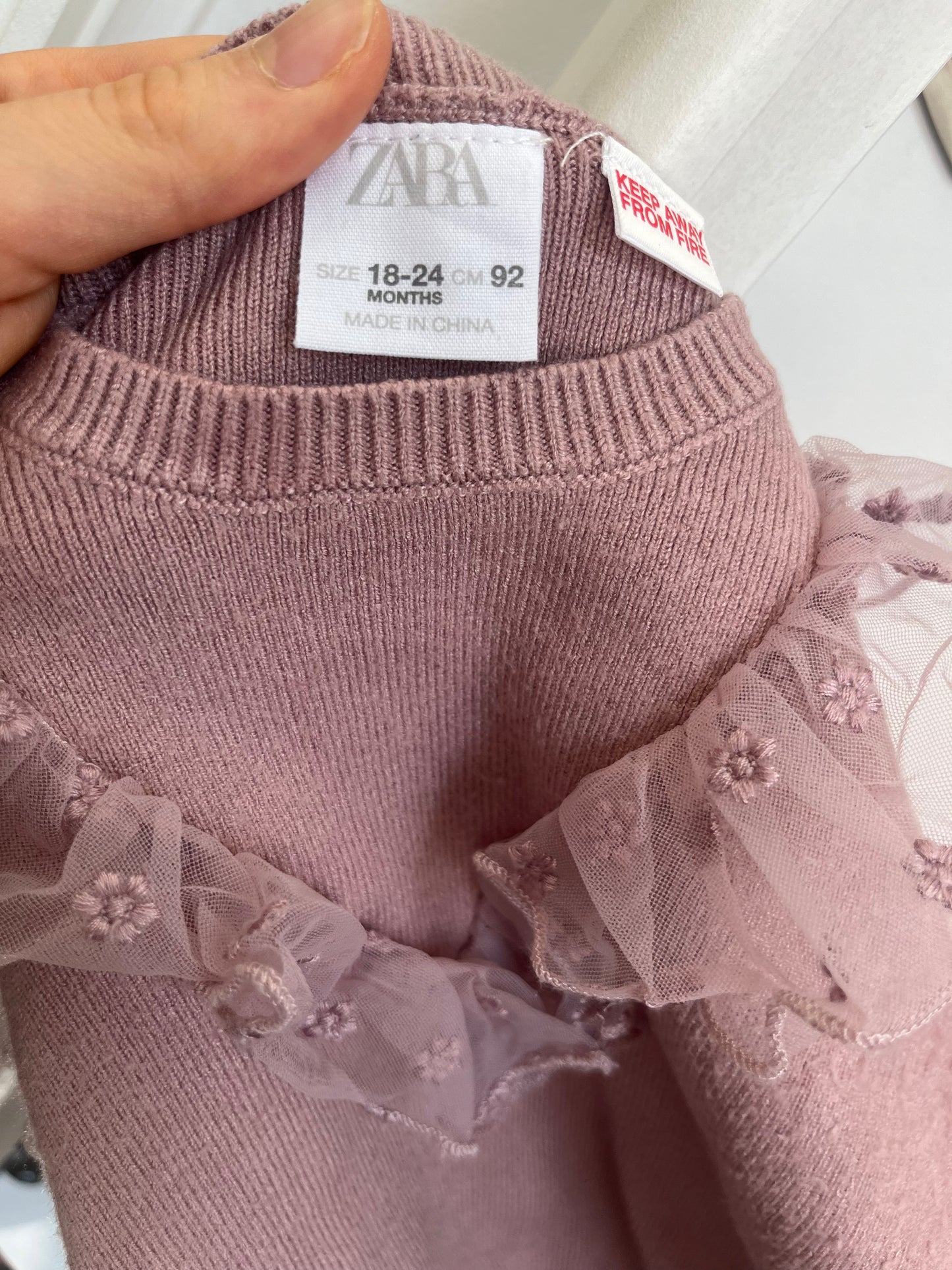 ZARA Dusty Pink Knit Sweater 18-24m