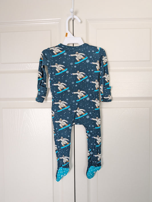 Posh Peanut Bamboo Snowborder Footie 0-3m