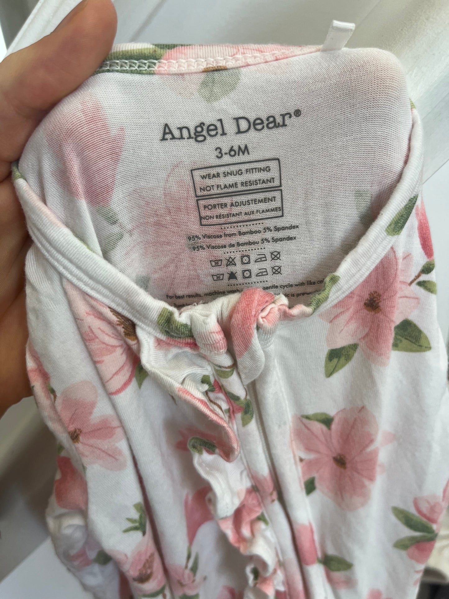 Angel Dear Bamboo Floral Footie 3-6m