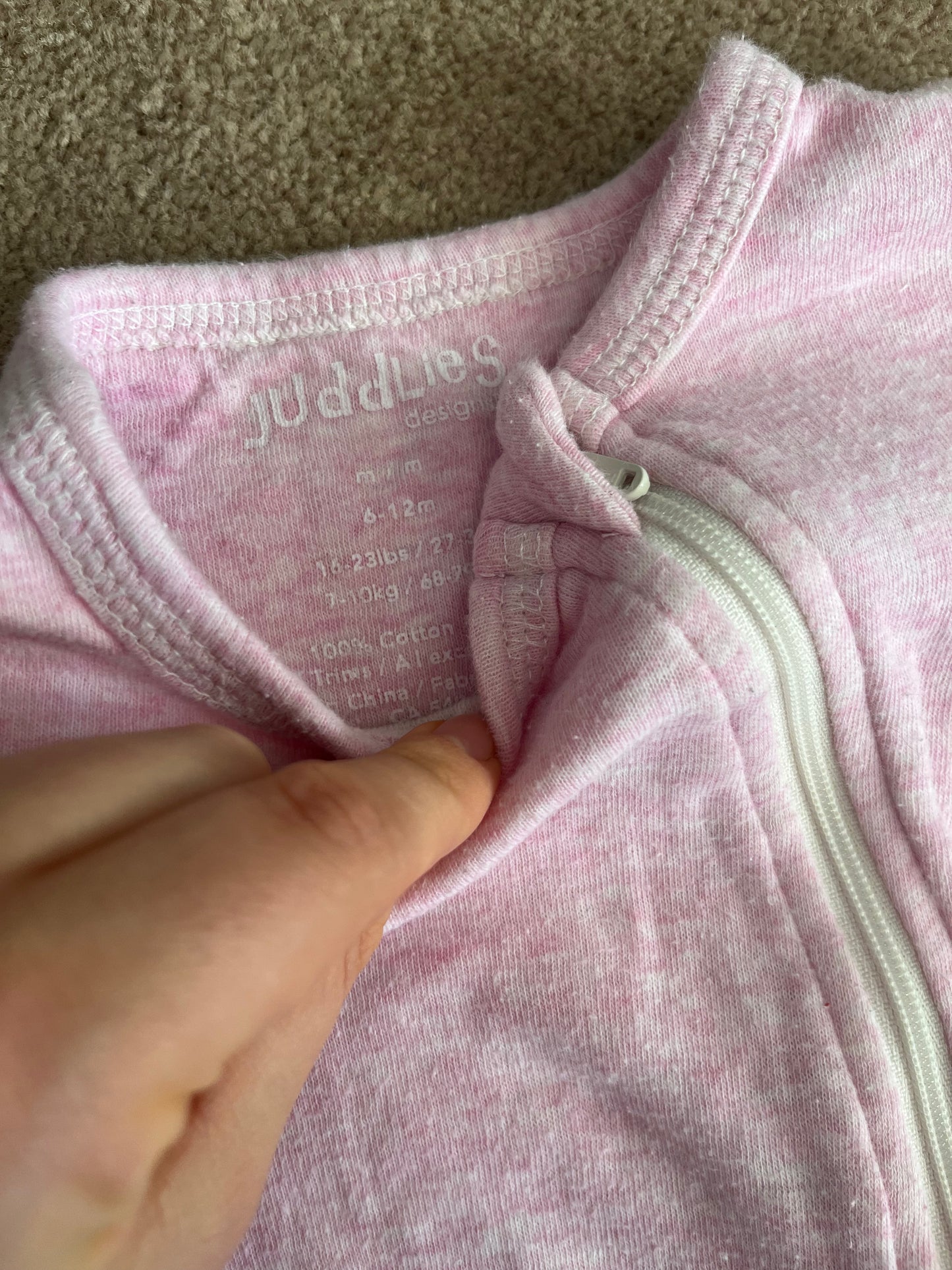 Juddlies Pink Footie 6-12m