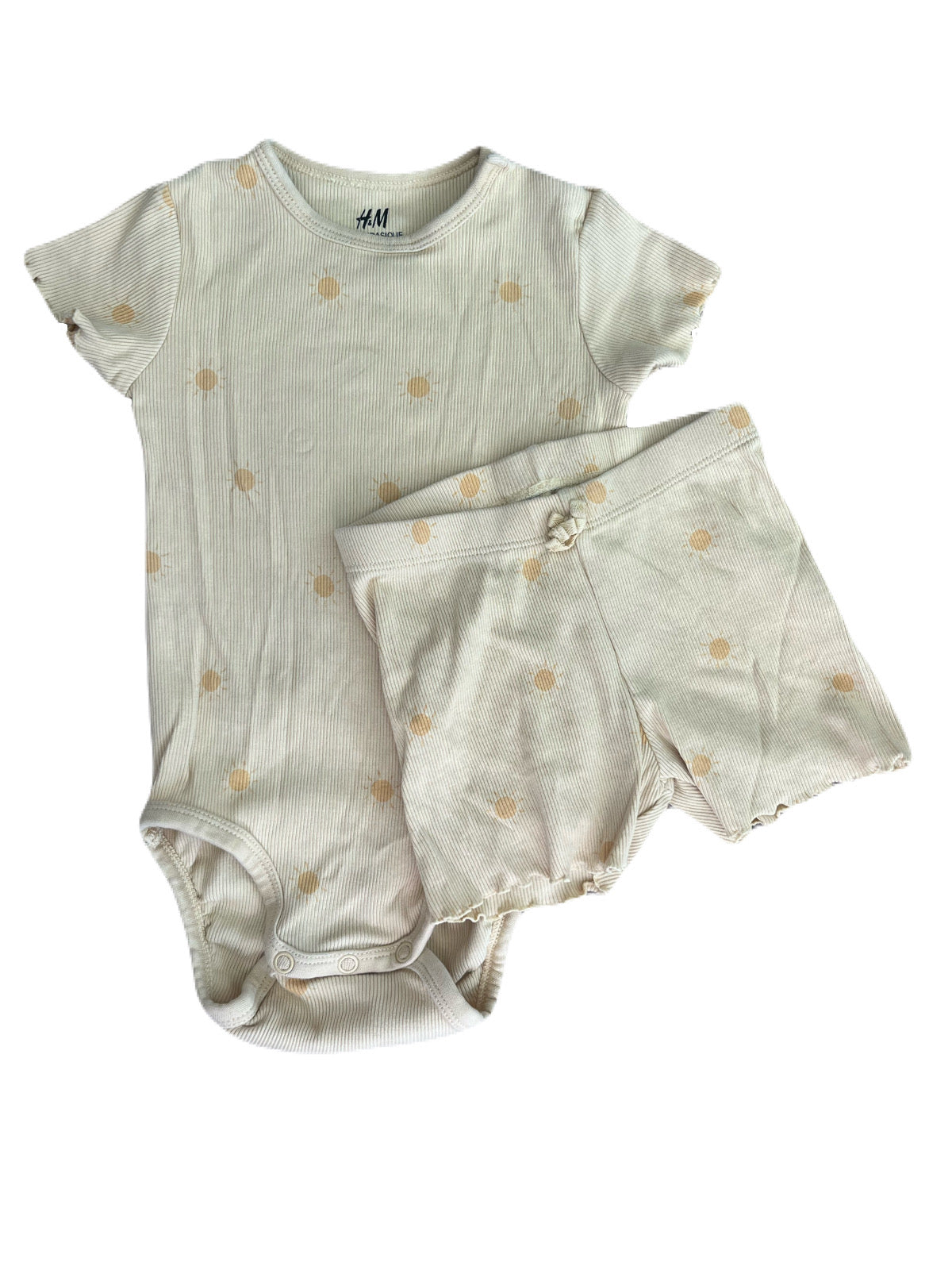 H&M Onesie & Short Set 6-12m