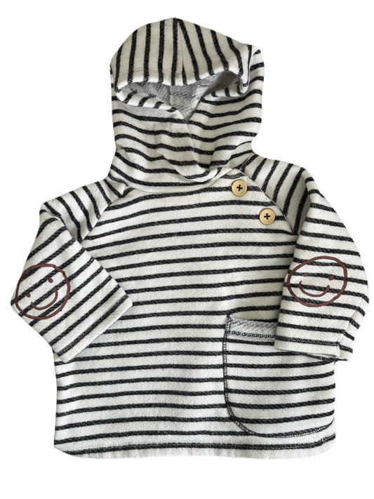 ZARA Smilie Striped Hoodie 3-6m