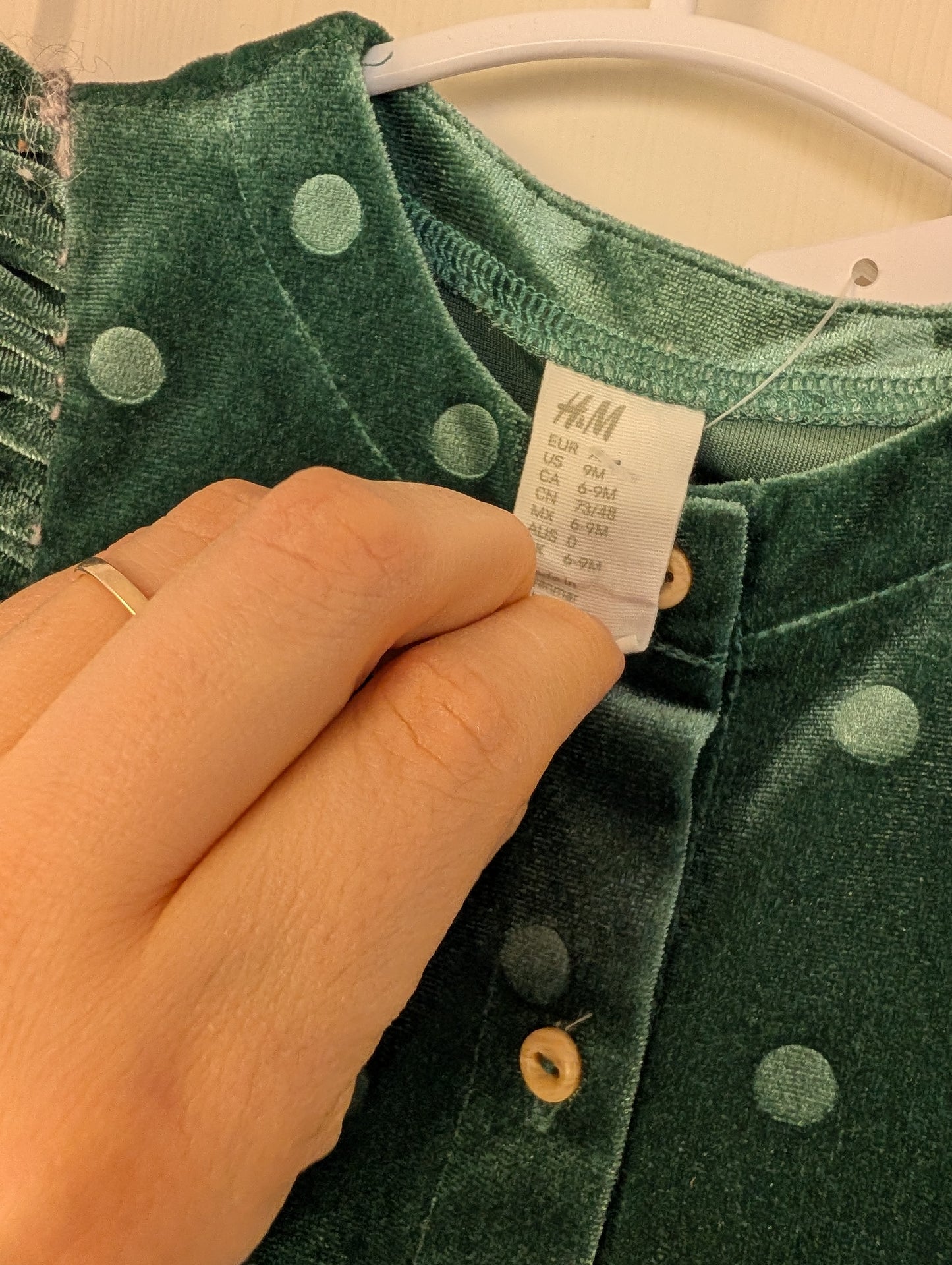 H&M Velvet Romper 6-9m