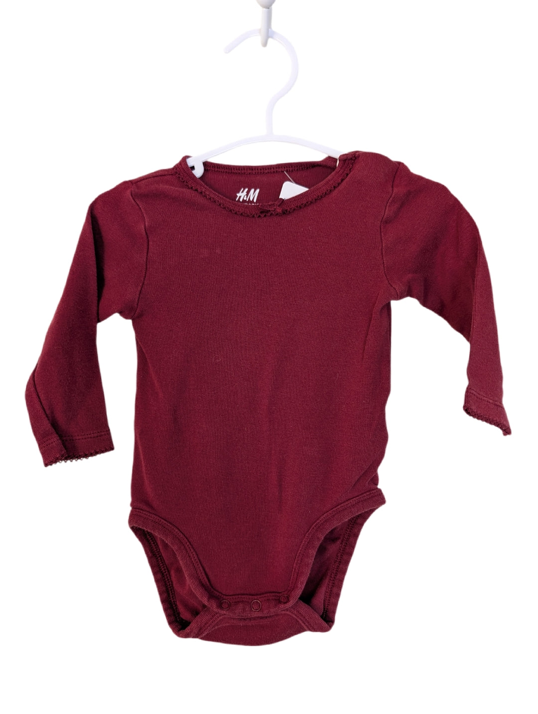 H&M Maroon Onesie 4-6m