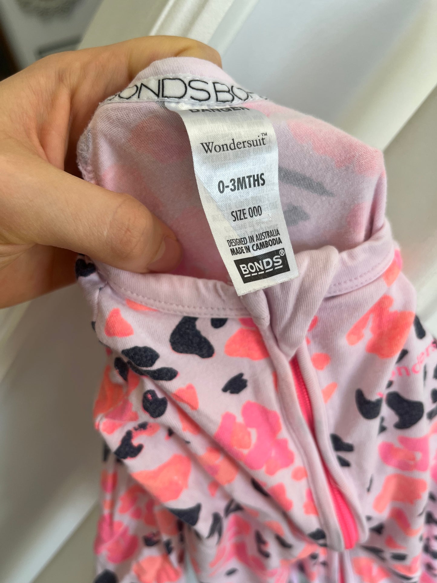 Bonds Pink Leopard Sleeper 0-3m
