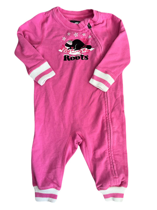 Roots Pink Romper 6-12m