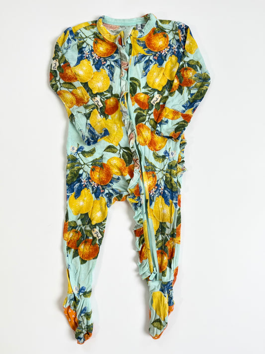 Posh Peanut Ruffle Footie Bamboo Sleeper 6-9m
