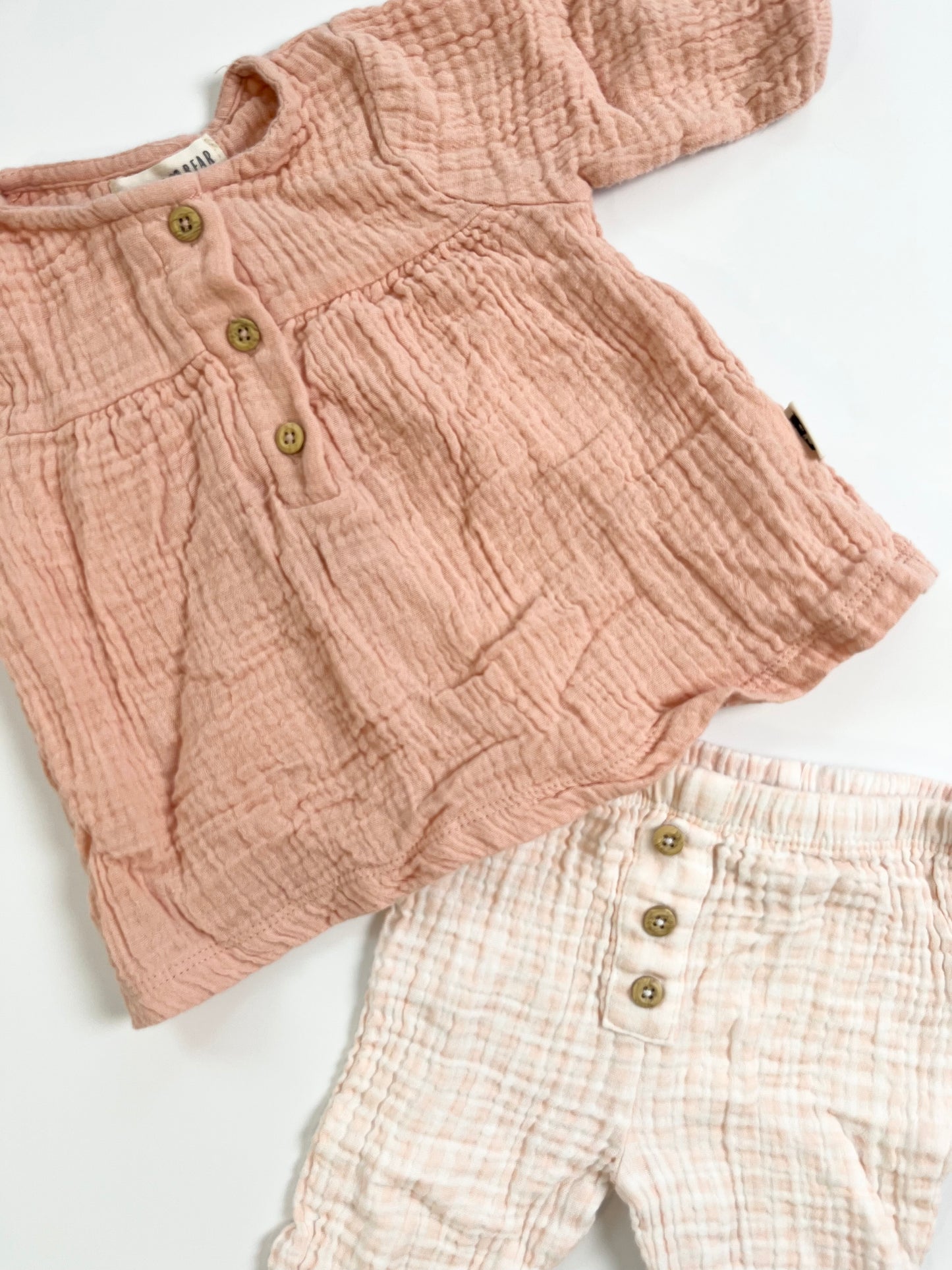 Rabbit & Bear Muslin Outfit 0-3m