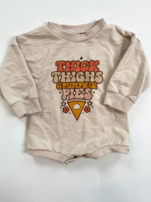 Bubble Romper - "Thick Thighs & Pumpkin Pies" 12-24m